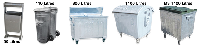 Galvanized Waste Containers