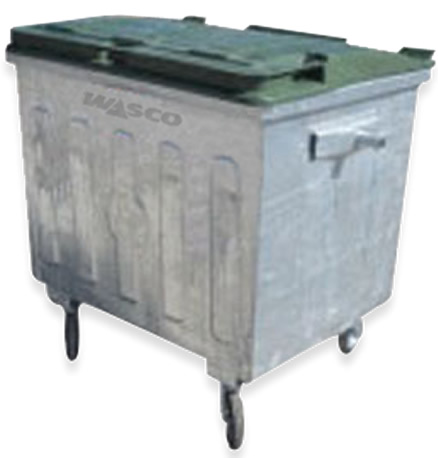 1100 Litre Galvanized Waste Container with Dome Lid