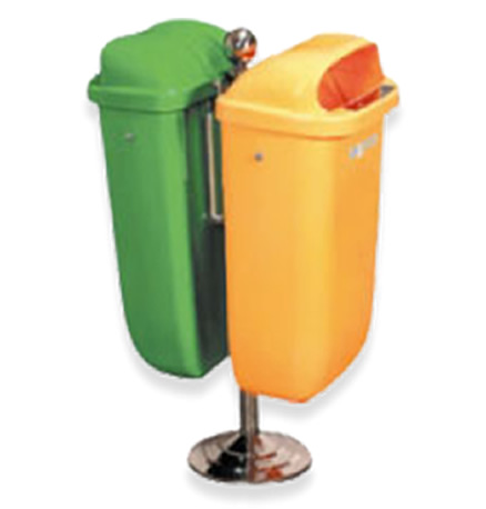 50 Litre Twin Litter Bin with Mounting Brackets